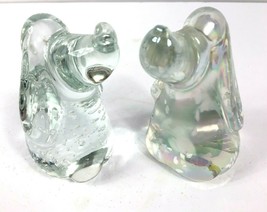 2 Beagle Dog Art Glass Figurines Controlled Bubbles Sommerso Mother of Pearl 3.5 - £30.99 GBP