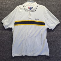 VTG Chaps Ralph Lauren Mens Polo Shirt Vintage Spellout Yellow/White Sz L - £12.03 GBP