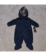 NWT Rothschild Quilted Pram Navy Blue Snowsuit Hooded Lined Baby 3-6 Months - £22.17 GBP