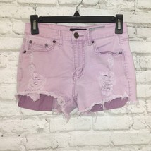 Aeropostale Shorts Womens 2 Purple High Waisted Shorty Distressed Cut Off Denim - £13.62 GBP