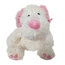 Goffa Valentines Day Pink White Puppy Dog Heart Bow Plush Stuffed Animal... - £20.23 GBP