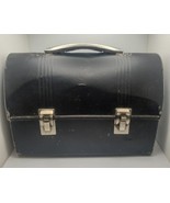 Vintage Black Domed Aluminum Lunchbox Rusty Patina - $33.29 CAD