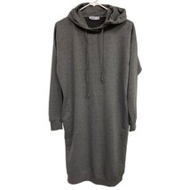Everyday Basic Hoodie Dress Womens Size 4 Knit Gray Comfy Athleisure Lei... - £10.84 GBP