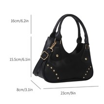 New Fashion Women  Bags Hip Hop Rivet Crossbody Bag Hobo  Street Y2K Handle Bags - £49.69 GBP