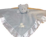 Bearington Baby gray plush bear rattle security blanket silver satin ABC... - $24.74