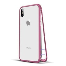 For I Phone X/Xs Metal Magnetic Absorbtion Case TRANSPARENT/ROSE Gold - £5.40 GBP