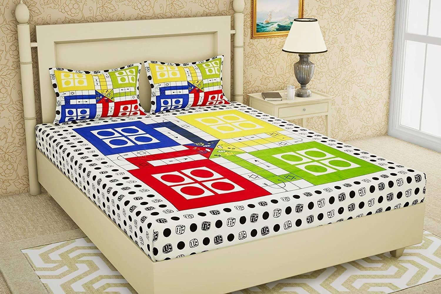 Rastogi Handicrafts Double Bedsheet Queen Size Tapestry Printed with 2 P... - $21.55