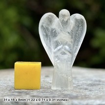 Genuine pocket rock crystal clear quartz angel: spiritual healing stone gift - $14.58