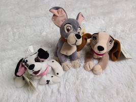 The Disney Store Lady And The Tramp JEWEL 101 Dalmations Bean Bag Plush Lot NWT - £9.80 GBP