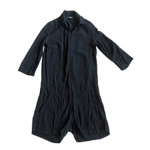 Monrow Black Zip-Down Romper Shorts Casual Classic 3/4 Sleeves Size XS NWT - $85.00