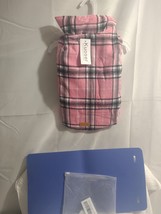 New, Kuoser Medium Water &amp; Wind Proof Cozy Pink Plaid/Tan Reversible Dog... - $19.59