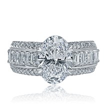 Ovale Brillant Coupe 3.00 CT Labo Grown Bague Diamant 14k or Blanc 5.01 Carats - £2,578.41 GBP