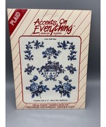 Vtg Plaid Accents On Everything Rub-On Paints Delft Blue Design Floral C... - $10.35