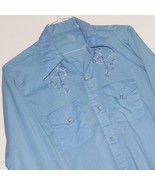 MENS VINTAGE 1970&#39;s WESTERN PEARL SNAP SHIRT Sz M ~ Embroidered horses G... - $37.31 CAD