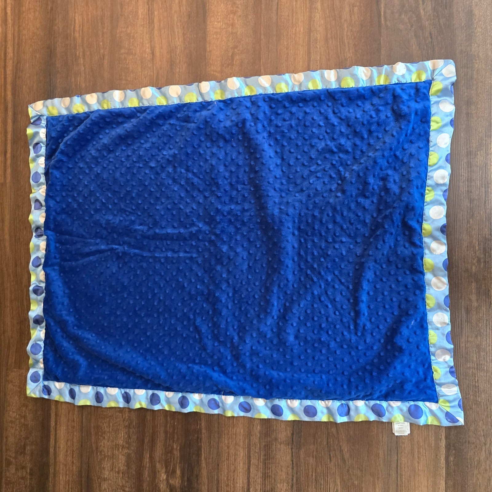 A.D. Sutton Sons Blanket Soft Minky Polka Dot Satin Trim Blue Baby Essentials Item image 4
