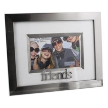 NEW VIEW Friends silverplated 6&quot; x 4&quot; Frame with Shiny Metal Letters - £11.52 GBP