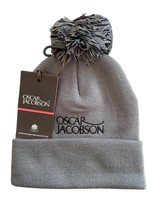 Nuovo Oscar Jacobson Golf Lavorato a Maglia II con Pon Cappello. Peltro Grigio - $16.98