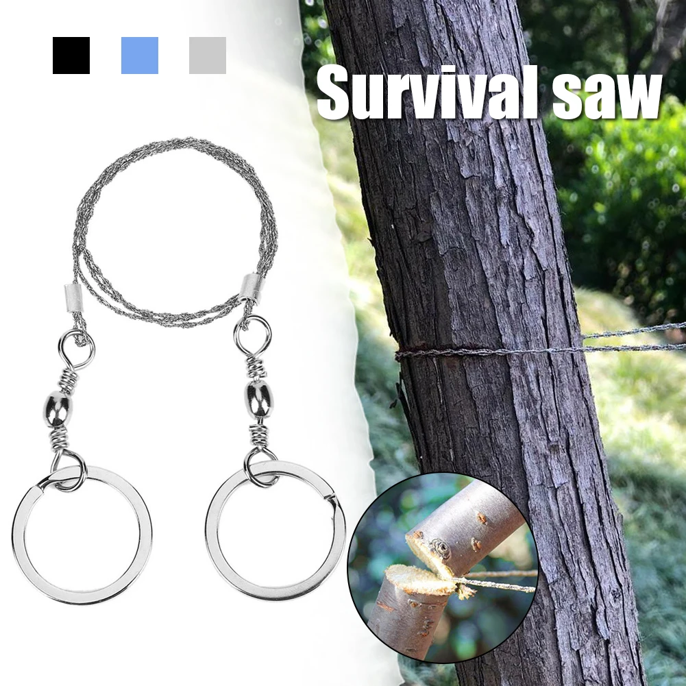 65cm Wire Saw Portable Stainless Steel Survival Rope with Finger Handle ... - $9.79+
