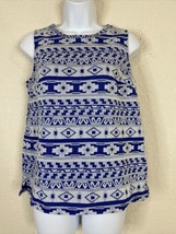 Old Navy Womens Size XS Blue Geometric Stripe Woven Blouse Sleeveless - $6.30