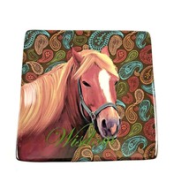 Vintage Cracker Barrel Country Style Wisdom Horse Square Dish Tray Plate - £15.26 GBP