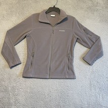 Columbia Jacket Womens Medium Fleece Full Zip Gray Soft Cozy - $14.11