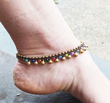 Beaded  Anklet Bracelet  handmade jewelry  Kids Girls  - £11.00 GBP