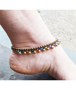 Beaded  Anklet Bracelet  handmade jewelry  Kids Girls  - £10.96 GBP