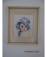 Vintage Baby Blue Bonnet Print Signed by Artist E.Fay O&#39;connell  13 x 15... - £13.24 GBP