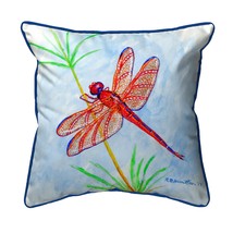 Betsy Drake Red Dragonfly Large Pillow 18x18 - £47.47 GBP