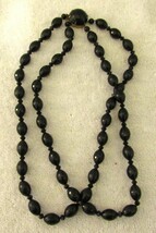 Antique Victorian West German 19&quot; Double Strand Mourning Necklace - $1,852.01 MXN