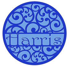 Swirls themed name plaque wall hanging sign Laser cut Welcome Sign - £27.97 GBP