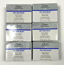 Dove Derma Series Soap Dry Skin Relief Gentle Cleansing Face Bar 3.52 Oz 6 Bars - £6.78 GBP