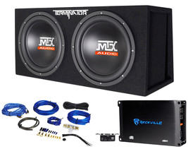 MTX Terminator TNE212DV 1000w RMS Dual 12 Subs+Vented Subwoofer Box+Amplifier - £292.84 GBP