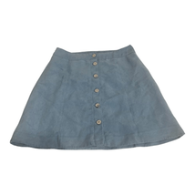 Divided by H&amp;M Women&#39;s Blue Faux Leather Front Button Mini Skirt Size 8 - £14.81 GBP