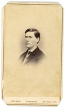 CIRCA 1880&#39;S Named CDV Handsome Young Man Wearing Suit Peck Bros. New Haven CT - £8.17 GBP