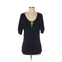 ALBERTO MAKALI Women Short Sleeve Scoop Neckline Black Boho Top Blouse S... - €33,99 EUR