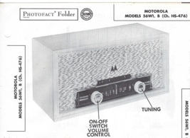 1956 Motorola 56W1 Tube Am Radio Receiver Photofact Manual 56W1B HS-476 Vintage - £7.90 GBP