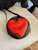 Rare Moschino Heart Redwall Crossbody Back Black Leather Vtg 90s Zip Italy COA - £1,123.09 GBP