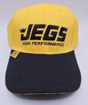 NEW JEGS High Performance Racing Hat Yellow Black Trucker Hook Loop Cap Jegs.com - £6.04 GBP