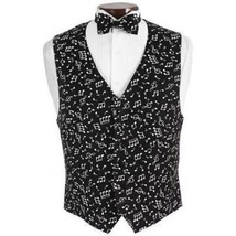Musical Notes Black and White Tuxedo Vest and Bowtie - £116.81 GBP