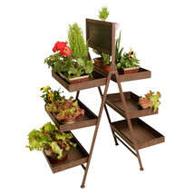 Wald Six Shelf Folding Metal Display With Chalkboard - $3,600.01 MXN