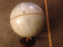 Vintage Globemaster Replogle 12&quot; Mundo Globe en Relieve Madera Base Ee.uu. - £53.68 GBP