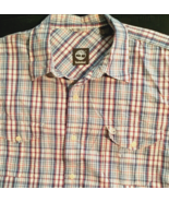 Timberland button close shirt size XL men  100% cotton plaid pockets lon... - $9.85