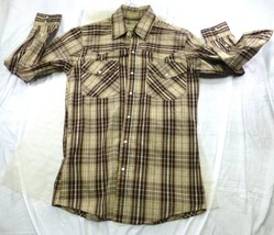 Bit &amp; Bridle Western Pearl Snap Long Sleeve Shirt Men’s Small Plaid Cowb... - $20.57 CAD