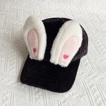 Girls Autumn And Winter Hats Love Cartoon Love Rabbit Ears Warm Duck Cap Travel  - £13.36 GBP