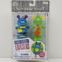 Scribble Stuff Pencil Stackers Erasers Swamp Monsters Green & Blue Stack Attack