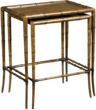 Nest of Tables Woodbridge Linwood Faux Bamboo Turned Top Rectangular Brown - £1,362.31 GBP