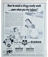 CLOROX 2 BIG EXTRAS - 1950 Vintage Print Ad - MOM &amp; DAUGHTER - VTG - $19.39 CAD