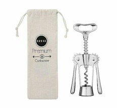 Hanee Premium Wing Corkscrew  Silver With Linen Pouch | All-In-One - £9.54 GBP