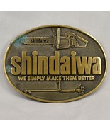 Vintage Belt Buckle Solid Brass Shindaiwa Lawn Garden Lumber Logger Tool... - £47.48 GBP